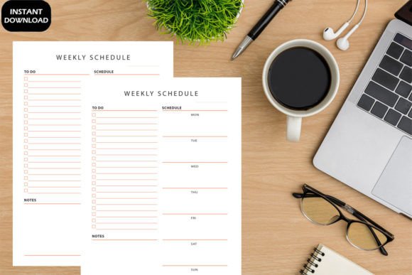 Download Orange Color Weekly Schedule Printable - Premium Resources