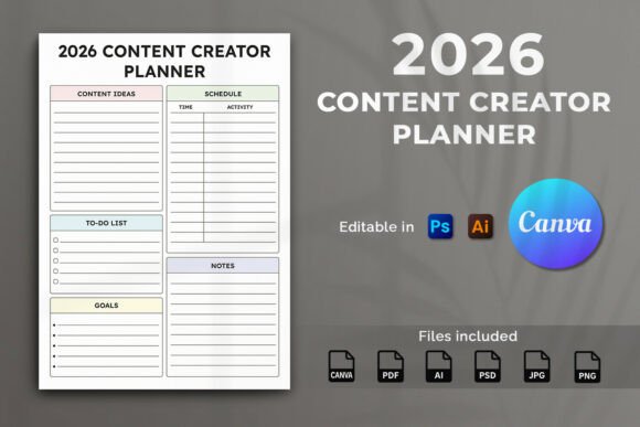 Download 2026 Content Creator Planner Template - Content creator Collection