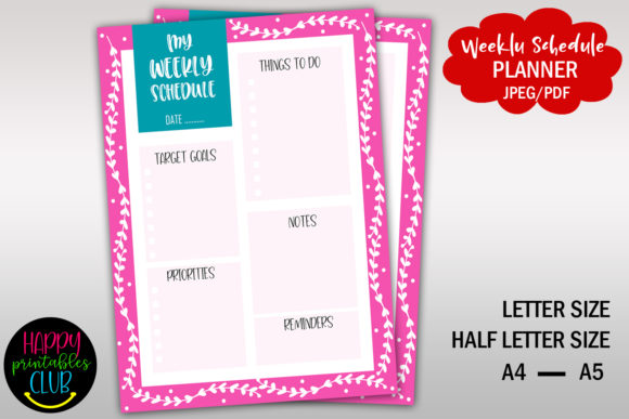 Download Weekly Schedule Planner - Printable - Weekly schedule Collection