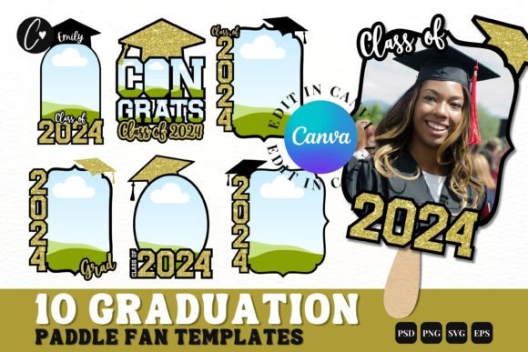 Download Graduation Paddle Fan Template Bundle - Paddle fan template Collection
