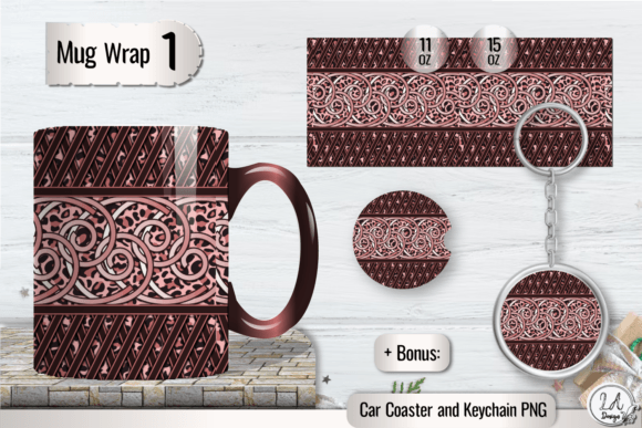 Download Ornament Mug Wrap. Abstract Sublimation - Premium Bundle